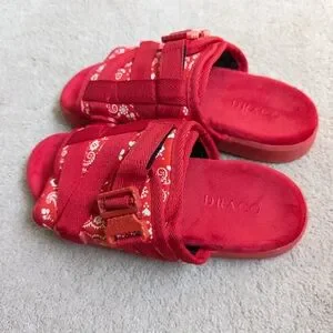 Draco | Shoes | Draco Mens Red Bandana Slide Sandals Size 78  display picture 1